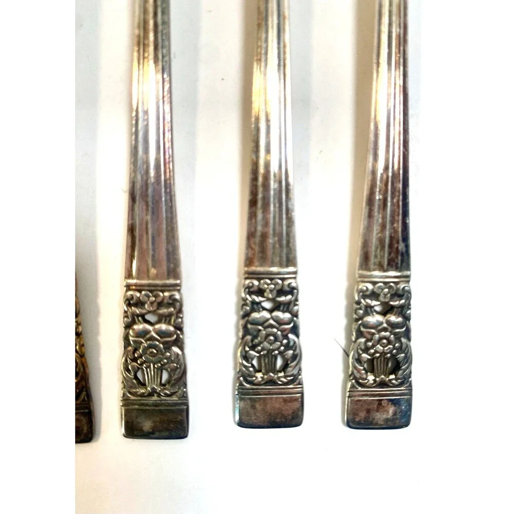 Lot 6 Cocktail Seafood Forks Oneida CORONATION Community Silver Plate Flatware